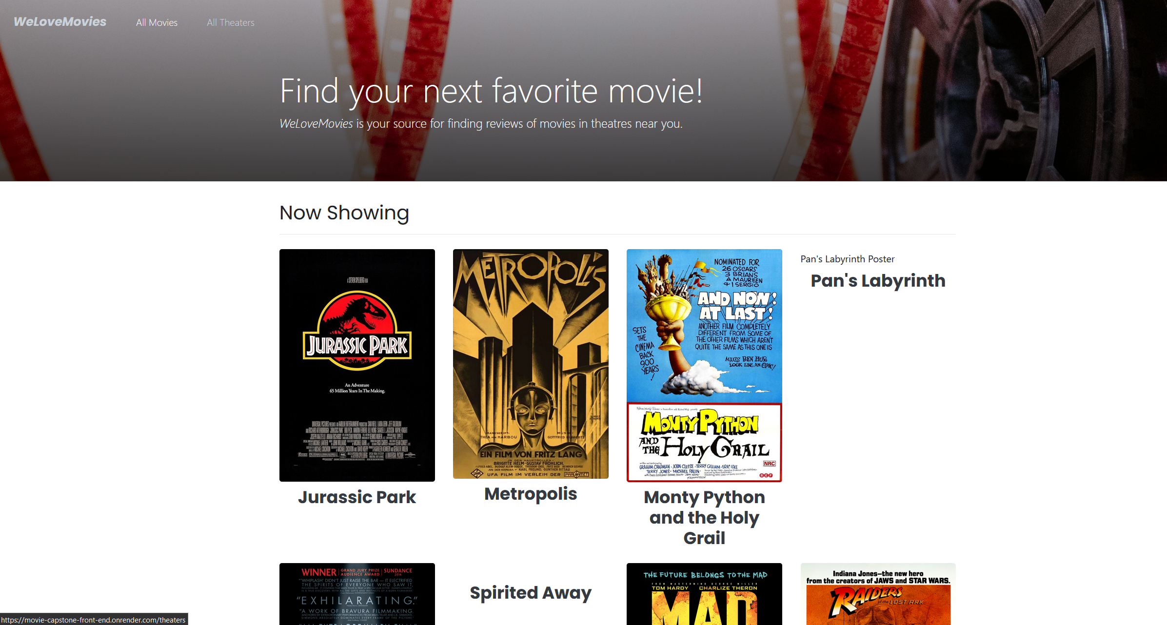 WeLoveMovies Theater Search App